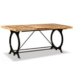 Mesa de salón comedor vidaXL, madera maciza de mango rugosa 180 cm