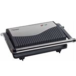 Plancha grill Bestron APG150 acero inoxidable plateado y negro