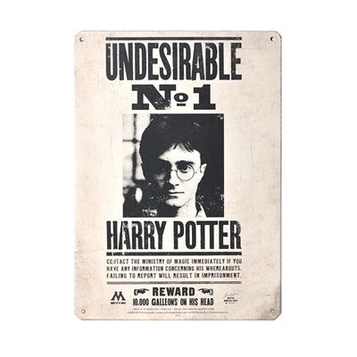 Chapa Metalica Harry Potter Undesirable N1