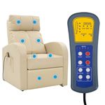 Sillón de masaje eléctrico vidaXL con mando a distancia color crema