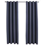 Cortinas opacas con anillas de metal 2 pzs antracita 140x245 cm vidaXL