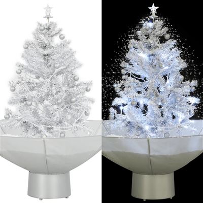 Árbol de Navidad con nieve con base en paraguas vidaXL blanco 75 cm