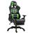 Silla gaming con reposapiés cuero sintético verde_0