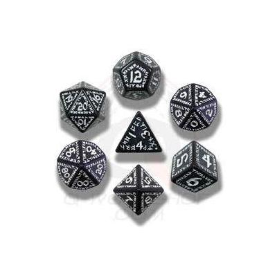 Dados Q-workshop Set De 7: Runicos Black-white