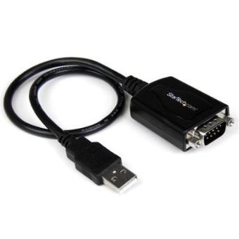 Adaptador StarTech.com Cable Profesional de 0,3m USB a Puerto Serie Serial RS232 DB9 con Retención del Puerto COM - 1