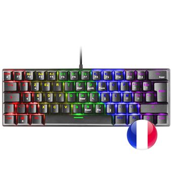 Teclado Mecánico FRGB Mars Gaming MK60 Negro, Switch Mecánico Azul, Idioma Francés - 1