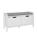 Zapatero Banco SoBuy FSR63-W con 2 Puertas para Guardar y Ordenar