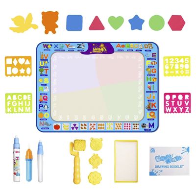 Pizarra Infantil Para Dibujar Con Agua Dam 98x74cm.rotuladores , Plantillas, Tampones Y Figuras . Azul Claro