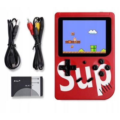 Sup FC mini consola de juegos portátil con 400 juegos rojo