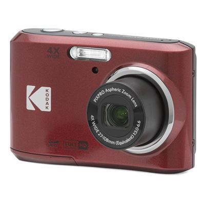Kodak Rojo Cámara Digital Pixpro Fz45 16Mp, Zoom Óptico 4X, Pantalla 2.7"" Vídeo Hd, Plegable Aa,