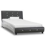 Estructura de cama vidaXL cuero sintético gris 90x200 cm