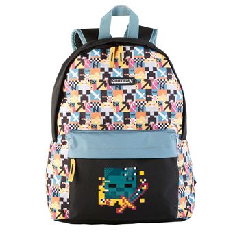 Mochila americana ToyBags Minecraft Pixel, adaptable a carro. Compartimento portalaptop. 45x14x36cm Negro - 1