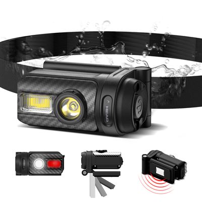 Linterna Magnética Multifunción Head, 8 H, Potencia Máx 500 Lm, 6 Modos, Magnética, Accesorios Extra, Ipx4, Negro