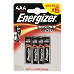 Energizer E300132500 Pila alcalina LR03, AAA, blíster 6 unidades