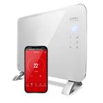 Radiador eléctrico Wifi Cristal Térmico 1000W Gridinlux. Color Blanco. Calefacción Termostato. Control por app. Programable.