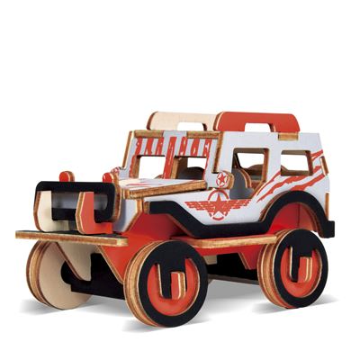 Puzzle 3d Madera Todoterreno Willy 40 Piezas. 12,1x7,5x7,7 Cm. Dam Multicolor