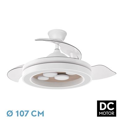 Ventilador De Techo Fabrilamp Dc Cupido Regulable Con Mando A Distancia 55w 3cct 4960lm Blanco Y Haya