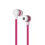 Auricular Estéreo Puro On/Off con Micrófono Cable Plano Rosa