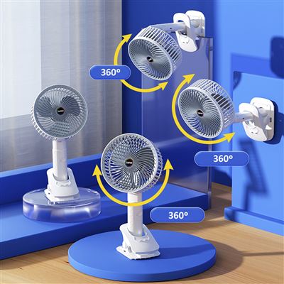 Ventilador Turbo Portátil Dancial 5000mAh - 3 En 1, 100 Velocidades, Pantalla LED, Plegable, Para Exterior E Interior