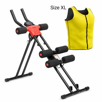 Pack Máquina De Abdominales Plegable Con Guía De Ejercicios Y Chaleco Deportivo Con Efecto Sauna Para Hombre Innovagoods Talla Xl