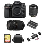 Nikon D7500 + AF-S 18-105MM F3.5-5.6G ED VR + Tamron AF 70-300mm F4-5.6 Di LD (A17) + SD 64Go + Bolsa + EN-EL15A Battery + Lector de tarjetas