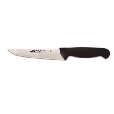 Cuchillo de cocina Arcos Colour - Prof 290525 de acero inoxidable Nitrum y mango ergonómico de Polipropileno de COLOR negro y hoja de 13 cm, funda display
