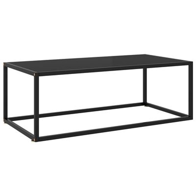 Vidaxl Negra/Negro Mesa De Centro Con Vidrio 100X50x35cm