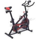 Bicicleta de spinning vidaXL con sensores de pulso negra y roja