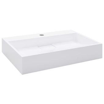 Lavabo vidaXL 60x38x11 cm resina mineral/mármol Blanco