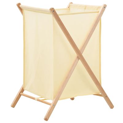 Cesto De Ropa Sucia Madera De Cedro Y Tela Beige 42x41x64 Cm Vidaxl
