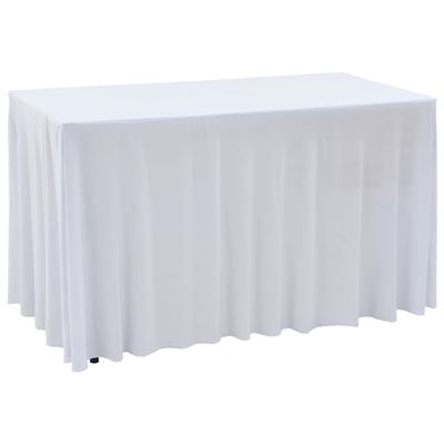 Fundas Elásticas De Mesa 2 Uds Con Falda 120x60,5x74 Cm Blanco Vidaxl