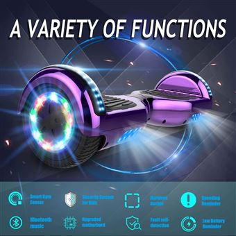 Hoverboard Cool Fun 6.5 LED Bluetooth Morado Kart Multicolor