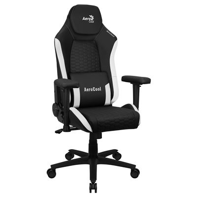Silla Gaming Ergonómica Aerocool Crown Cuero Sintético Blanco/negro