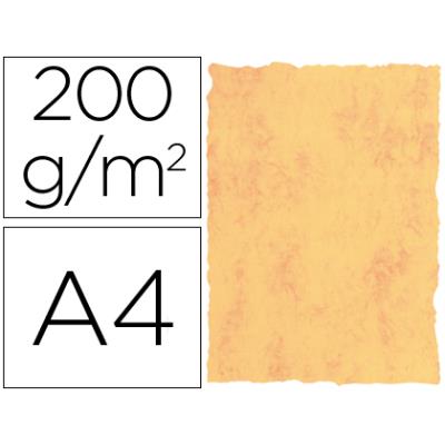 Papel Pergamino Din a4 200 gr color marmol amarillo paquete de 25 2602