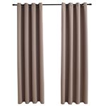 Cortinas Opacas Con anillas de metal vidaxl 2 piezas gris topo 140 x 225 140x225