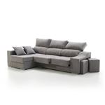 Sofá Chaise Longue 4 plazas gris perla sultan izquierda tanuk 260x150 asientos extensibles y 2 puffs
