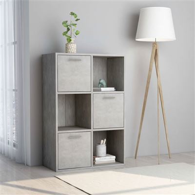 Vidaxl Gris Armario De Almacenamiento Aglomerado Hormigón 60X29,5X90cm