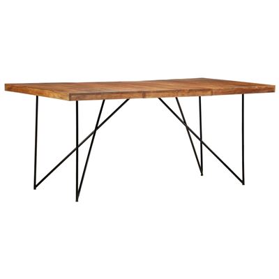 Mesa de comedor vidaXL de madera maciza de acacia 180x90x76 cm