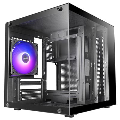 Mars Gaming Mc-Cube, Caja Pc Microatx, Formato Cubo Ultracompacto, Cristal Templado Panorámico, Ventilador Trasero Argb 120Mm, Soporte Refrigeraciones Líquidas Hasta 120Mm, Minitorre Con Usb-C, - Imagen 3