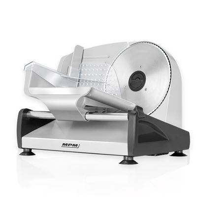 Cortafiambres De Acero Inoxidable Semi-profesional, Grosor De Corte Ajustable 15mm,disco Corte 19 Cm Mpm Mkr-04m 150w Plata