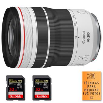 Canon RF 70-200mm f/4L IS USM + 2 SanDisk 32GB Extreme PRO UHS-II SDXC 300 MB/s + PDF 20 técnicas para mejorar sus fotos - 1