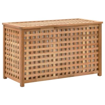 Baúl Para La Ropa Sucia 77,5x37,5x46,5 Cm Madera Maciza Nogal Vidaxl