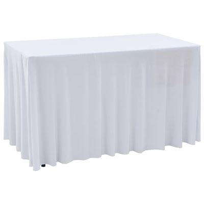 Fundas Elásticas Para Mesa 2 Uds Con Falda 183x76x74 Cm Blanco Vidaxl