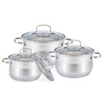 Batería de Cocina Maestro MR-3512-6M inox, 6 Piezas, Inducción, Tapas Cristal