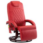 Sillón de masaje reclinable TV cuero sintético rojo