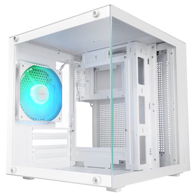 Mars Gaming Mc-Cube, Caja Pc Microatx, Formato Cubo Ultracompacto, Cristal Templado Panorámico, Ventilador Trasero Argb 120Mm, Soporte Refrigeraciones Líquidas Hasta 120Mm, Minitorre Con Usb-C, - Imagen 3