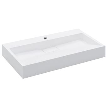 Lavabo vidaXL 80x46x11 cm resina mineral/mármol Blanco