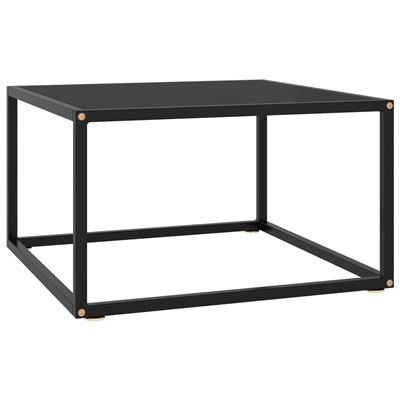 Vidaxl Negra/Negro Mesa De Centro Con Vidrio 60X60x35cm