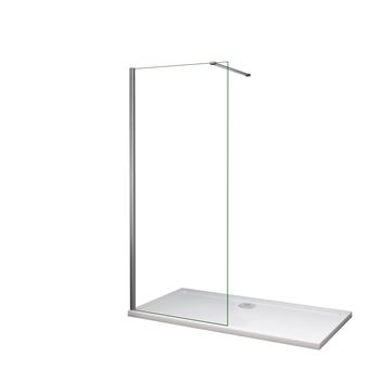 Mamparas de Ducha Frontales Puerta Fijo WALK IN Antical 8mm Cristal Barra 90cm 80x200cm