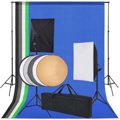 Kit De Estudio Con 5 Telones Fondo Vidaxl Y 2 Softboxes